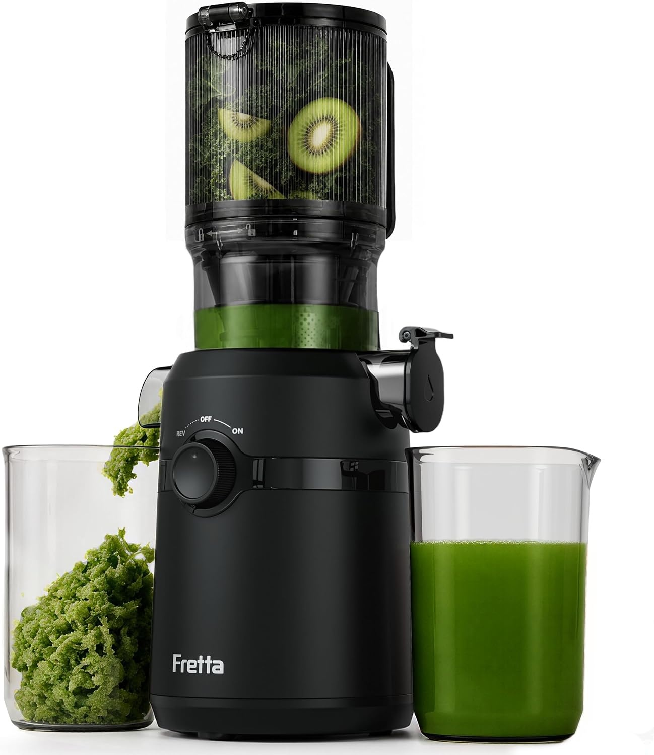 Fretta Slow Juicer - 108mm vulopening - 200W - BPA-vrij - Zwart