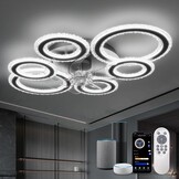 Moderne plafondventilatoren met verlichting en afstandsbediening, kristallen ring plafondventilatoren met lampen zomer winter omkeerbaar dimbaar licht geheugenfunctie 6 snelheden DC motor voor