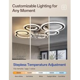 Moderne plafondventilatoren met verlichting en afstandsbediening, kristallen ring plafondventilatoren met lampen zomer winter omkeerbaar dimbaar licht geheugenfunctie 6 snelheden DC motor voor