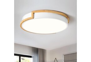 LED Plafondlamp Wit 40cm 36W 4000K Hout Design - 34% Korting