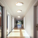 LED plafondlamp, witte plafondlamp 40cm, 36W lamp met hout voor slaapkamer, woonkamer, keuken, hal, eetkamer, 4000K