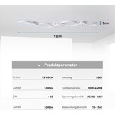 BAYHT Led-plafondlamp voor woonkamer, led-plafondlamp, wit, rond, dimbaar, 62 W, 5300 lm, met afstandsbediening, 3000 K-6500 K, geschikt voor woonkamer, slaapkamer plafondlamp