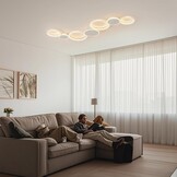 BAYHT Led-plafondlamp voor woonkamer, led-plafondlamp, wit, rond, dimbaar, 62 W, 5300 lm, met afstandsbediening, 3000 K-6500 K, geschikt voor woonkamer, slaapkamer plafondlamp