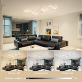 BAYHT Led-plafondlamp voor woonkamer, led-plafondlamp, wit, rond, dimbaar, 62 W, 5300 lm, met afstandsbediening, 3000 K-6500 K, geschikt voor woonkamer, slaapkamer plafondlamp
