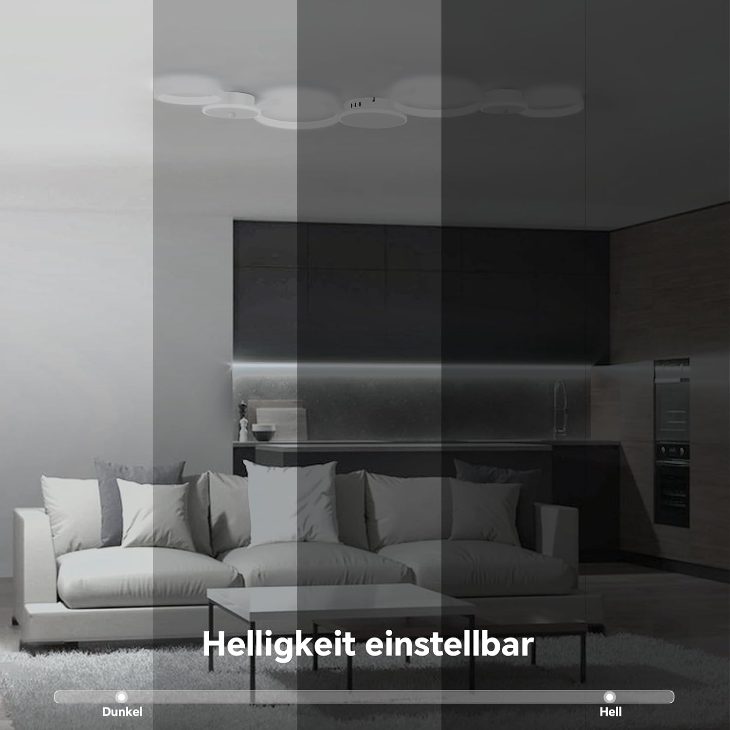BAYHT Led-plafondlamp voor woonkamer, led-plafondlamp, wit, rond, dimbaar, 62 W, 5300 lm, met afstandsbediening, 3000 K-6500 K, geschikt voor woonkamer, slaapkamer plafondlamp