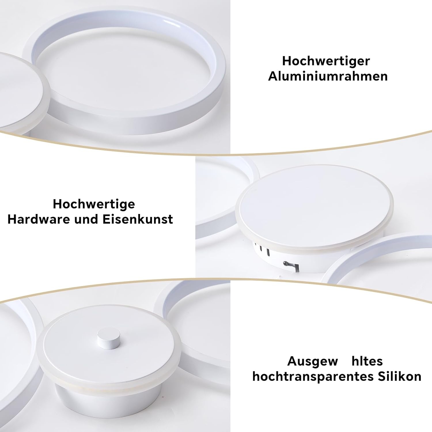 BAYHT Led-plafondlamp voor woonkamer, led-plafondlamp, wit, rond, dimbaar, 62 W, 5300 lm, met afstandsbediening, 3000 K-6500 K, geschikt voor woonkamer, slaapkamer plafondlamp