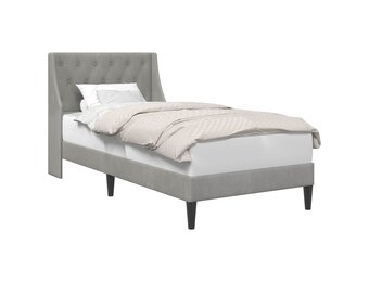 vidaXL Bedframe met hoofdeinde Lichtgrijs 90 x 200 cm Fluweel