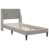 vidaXL Bedframe met hoofdeinde Lichtgrijs 90 x 200 cm Fluweel