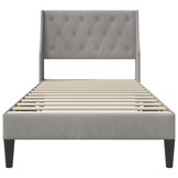 vidaXL Bedframe met hoofdeinde Lichtgrijs 90 x 200 cm Fluweel