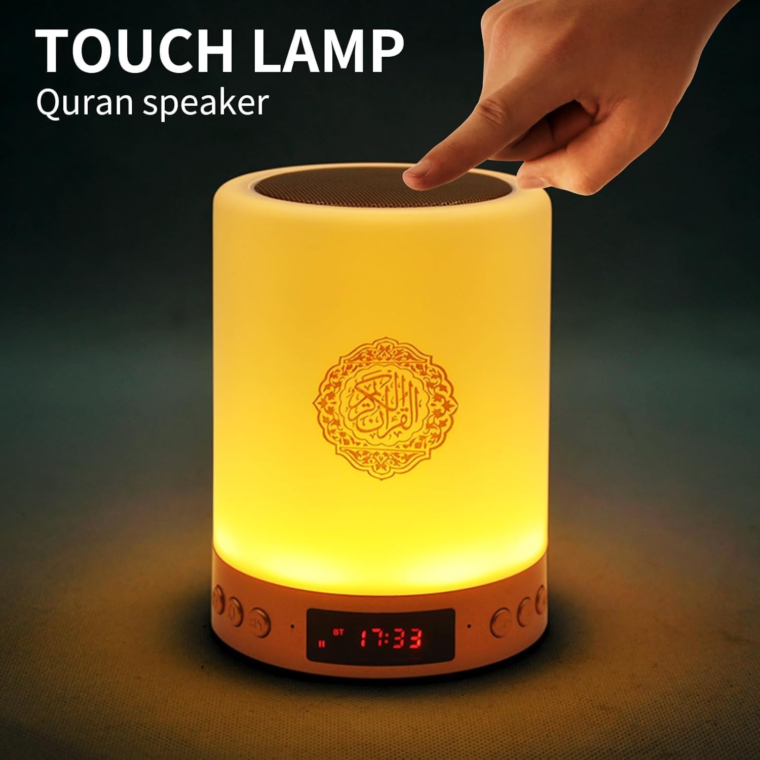 Quran Speaker Lamp met Afstandsbediening, Draagbare LED Bluetooth Touch Cube Music Player MP3 Quranic nachtlampje Azan Speaker Outdoor Bedside Office Table Lamp