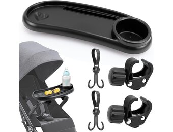 kinderwagen dienblad met 2 haken