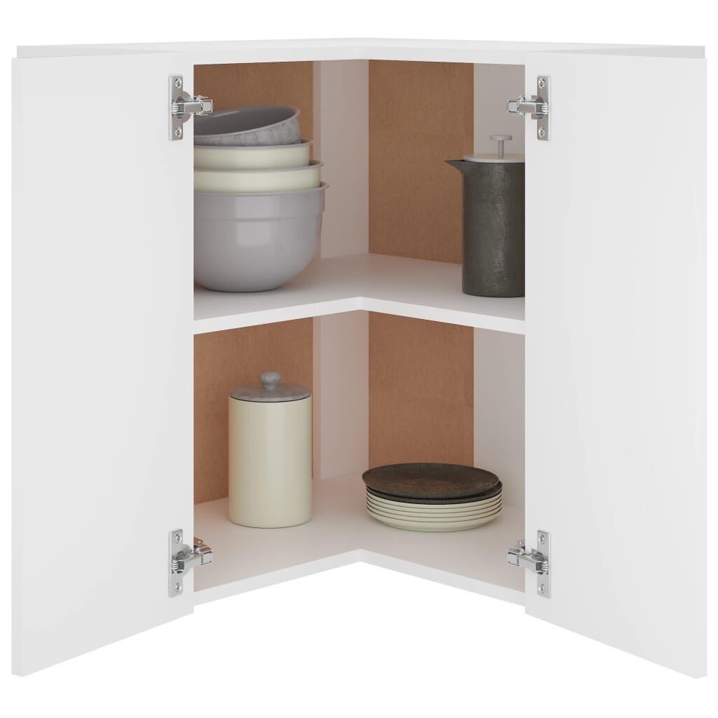 vidaXL Hanghoekkast Lyon 57x57x60 cm bewerkt hout wit