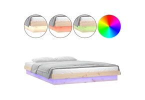 vidaXL Houten Bedframe 120x200 cm met LED Verlichting - 35% Korting