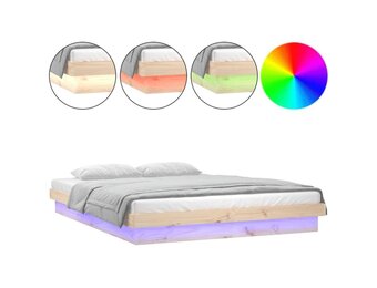 vidaXL Bedframe LED massief hout 120x200 cm