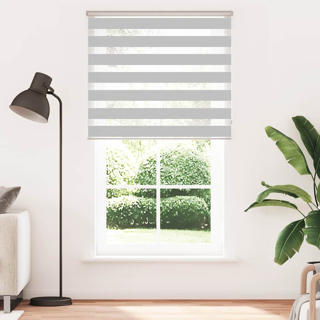 vidaXL Zebra rolgordijn 125x200 cm stofbreedte 120,9 cm lichtgrijs