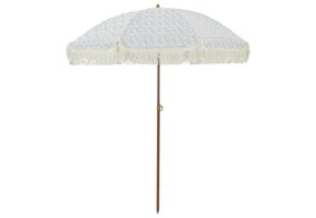 VidaXL Strandparasol Grijs/Wit 160x160x196cm Polyester Staal - 34% Korting