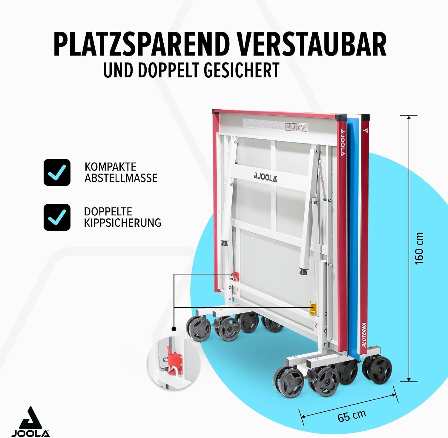 JOOLA Tafeltennistafel, professionele outdoor tafeltennistafel, weerbestendig, 6 mm aluminium kunststof composietoppervlak, inklapbaar onderstel, inclusief tafeltennisnet