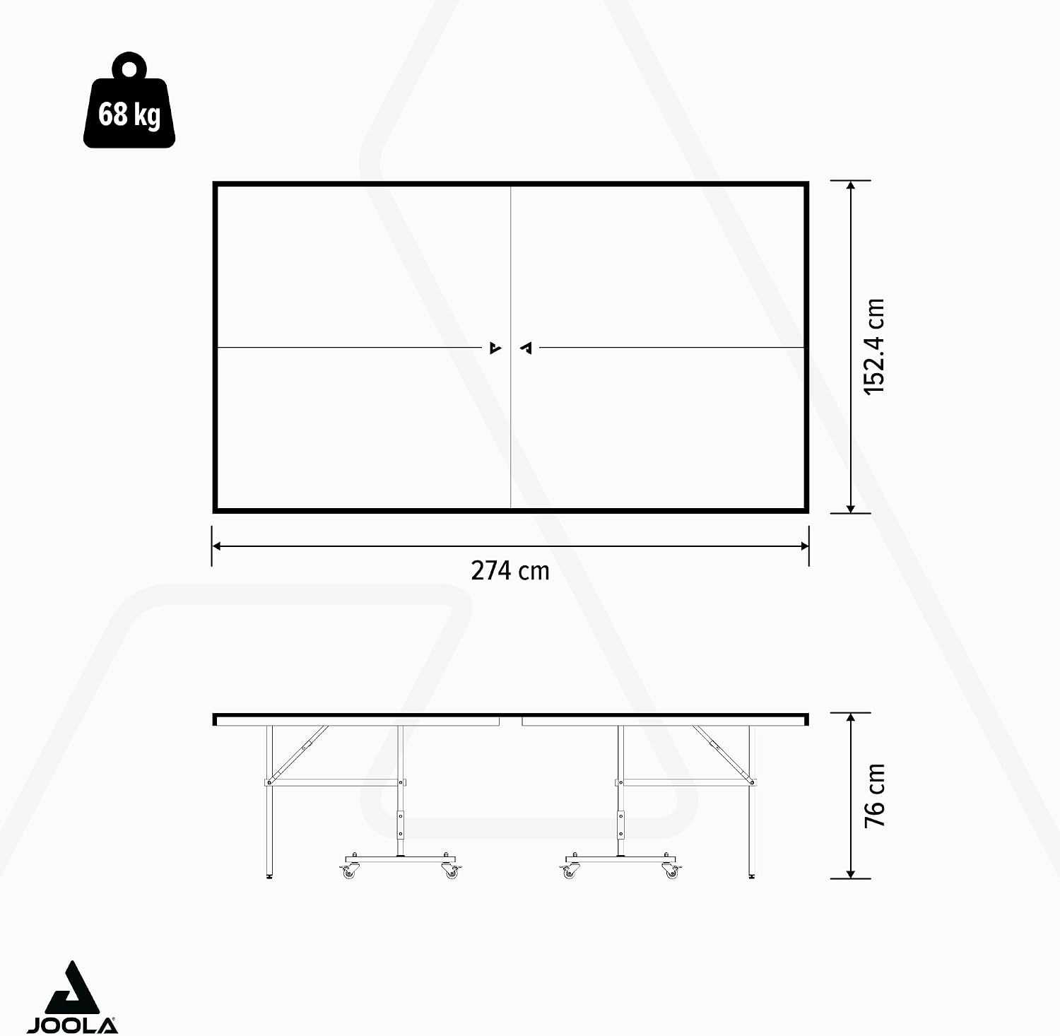 JOOLA Tafeltennistafel, professionele outdoor tafeltennistafel, weerbestendig, 6 mm aluminium kunststof composietoppervlak, inklapbaar onderstel, inclusief tafeltennisnet