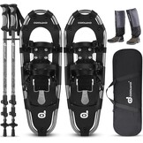 Odoland 4-in-1 Sneeuwschoen Set - Zwart - Maat M (63,5 cm)