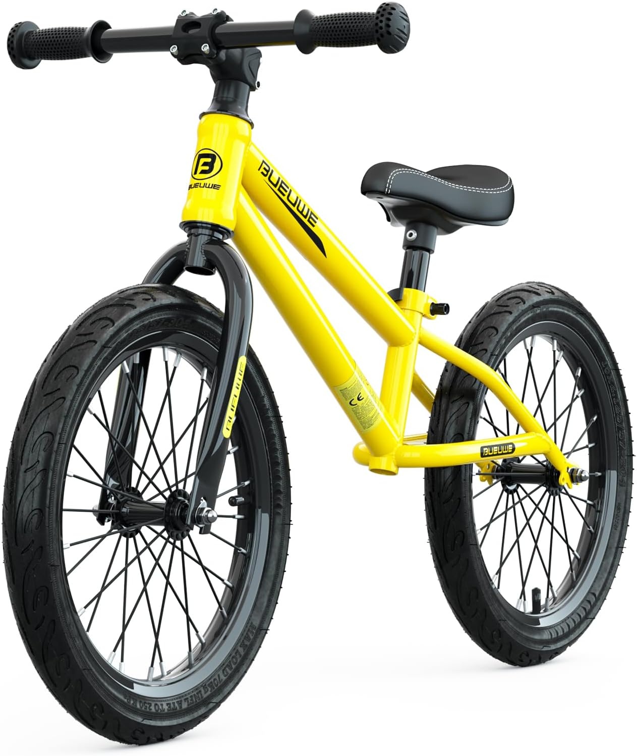 16 inch Loopfiets voor 4-8 Jarige Jongens en Meisjes - Lichtgewicht Koolstofstalen Frame, Verstelbare Stoel, Luchtbanden