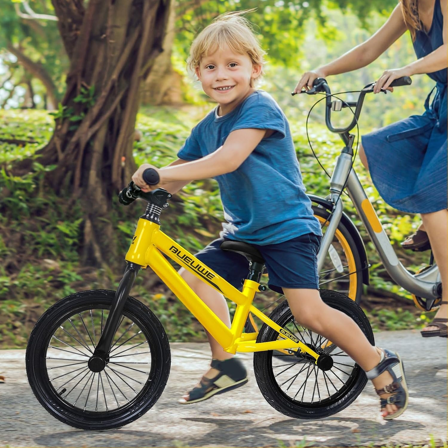 16 inch Loopfiets voor 4-8 Jarige Jongens en Meisjes - Lichtgewicht Koolstofstalen Frame, Verstelbare Stoel, Luchtbanden