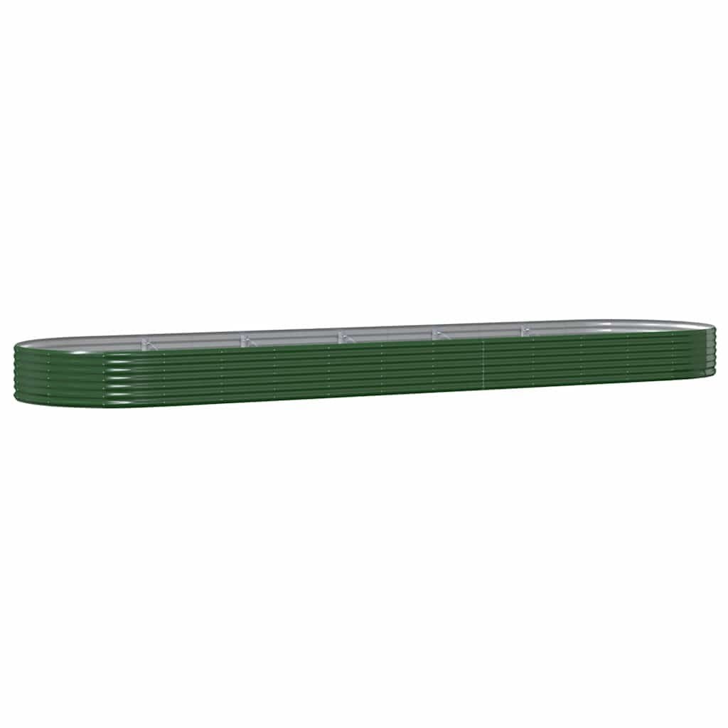 vidaXL Plantenbak 523x140x36 cm gegalvaniseerd staal groen