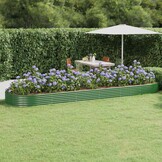vidaXL Plantenbak 523x140x36 cm gegalvaniseerd staal groen