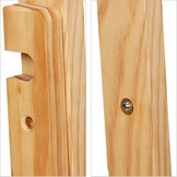 Relaxdays kledingrek met schoenenrek, met stang, vrijstaand, garderoberek smal, HBD: 153 x 62 x 45 cm, hout, natuur