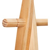 Relaxdays kledingrek met schoenenrek, met stang, vrijstaand, garderoberek smal, HBD: 153 x 62 x 45 cm, hout, natuur