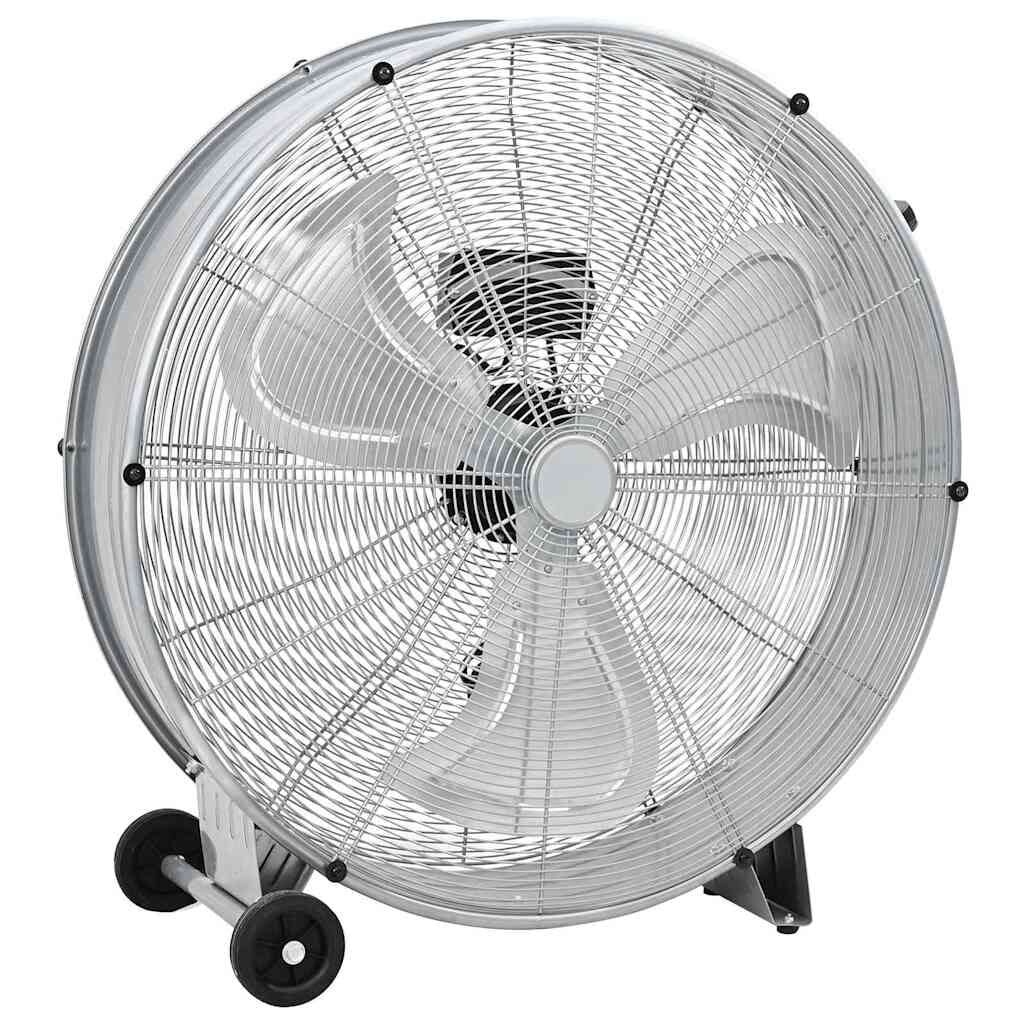 vidaXL Trommelventilator met wiel zilver 79 x 37 x 82 cm Aluminium