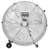 vidaXL Trommelventilator met wiel zilver 79 x 37 x 82 cm Aluminium