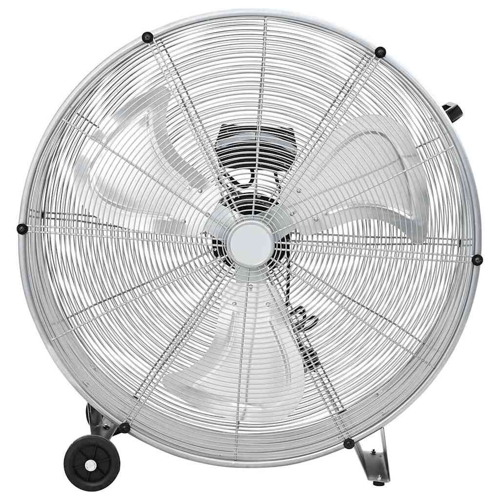 vidaXL Trommelventilator met wiel zilver 79 x 37 x 82 cm Aluminium