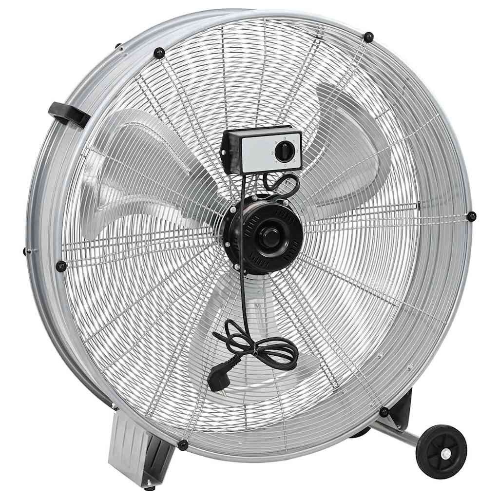 vidaXL Trommelventilator met wiel zilver 79 x 37 x 82 cm Aluminium