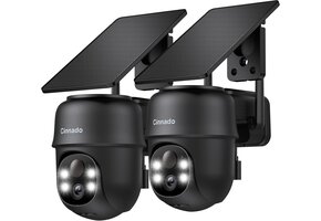 2x Buiten Bewakingscamera Set - 2K WiFi Accu Zonnepaneel PTZ Nachtzicht - 29% Korting