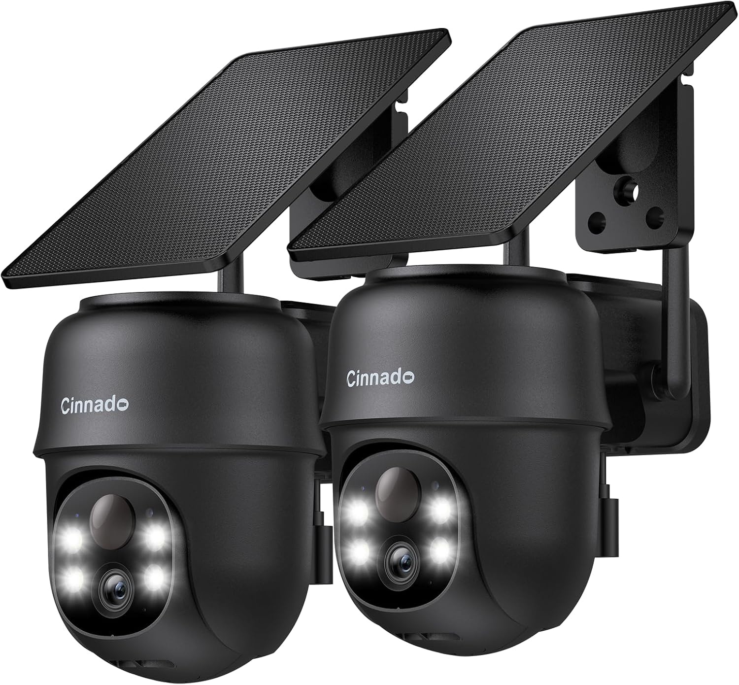 Bewakingscamera buiten 2K, accu, zonnepaneel, WiFi, PTZ, PIR, kleurnachtzicht, tweeweg-audio, IP65 waterdicht, draadloos, set van 2