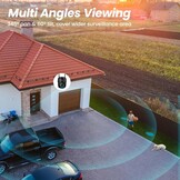 Bewakingscamera buiten 2K, accu, zonnepaneel, WiFi, PTZ, PIR, kleurnachtzicht, tweeweg-audio, IP65 waterdicht, draadloos, set van 2