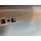vidaXL Ligbed met voetensteun massief teakhout en touw