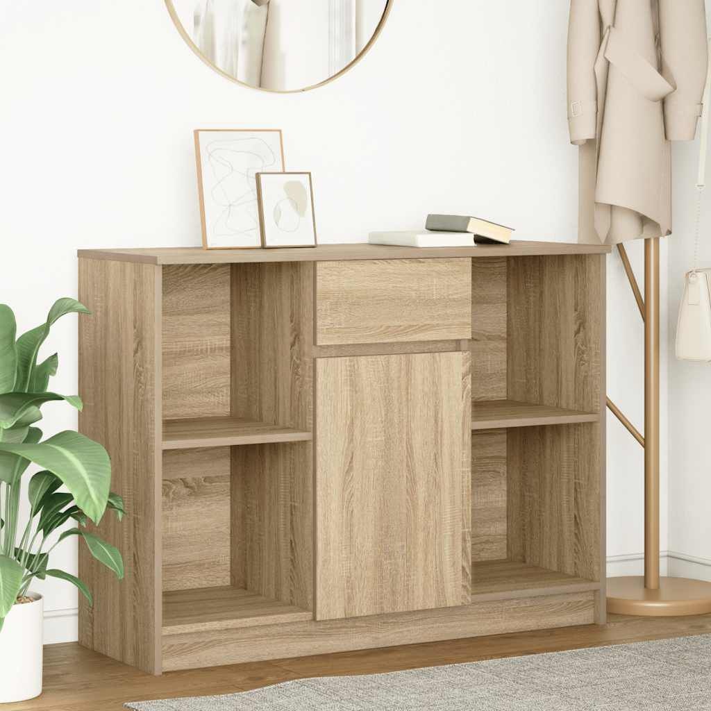 vidaXL Dressoir met lade 101x35x76 cm spaanplaat sonoma eikenkleurig