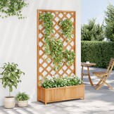 Plantenbak Vurenhout met Latwerk Bruin 54% Korting