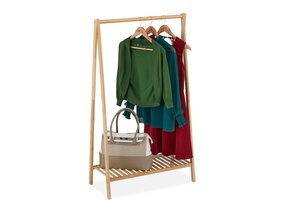 Bamboe Kledingrek met Schoenplank - 120x67x35 cm - Natuur - 33% Korting