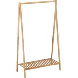 Relaxdays Kledingrek van bamboe met schoenenplank - 120 x 67 x 35 cm - Natuur