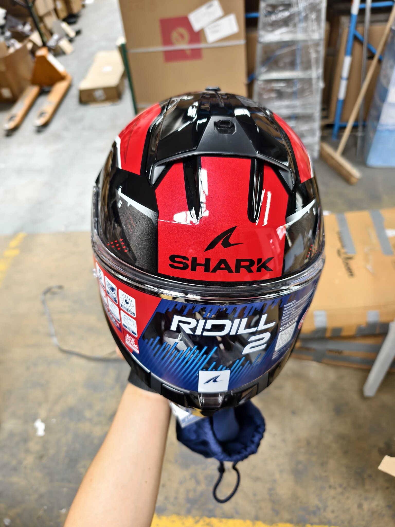 Integraalhelm Shark RIDILL 2 BERSEK Zwart/Rood KRA XS - 54% Korting