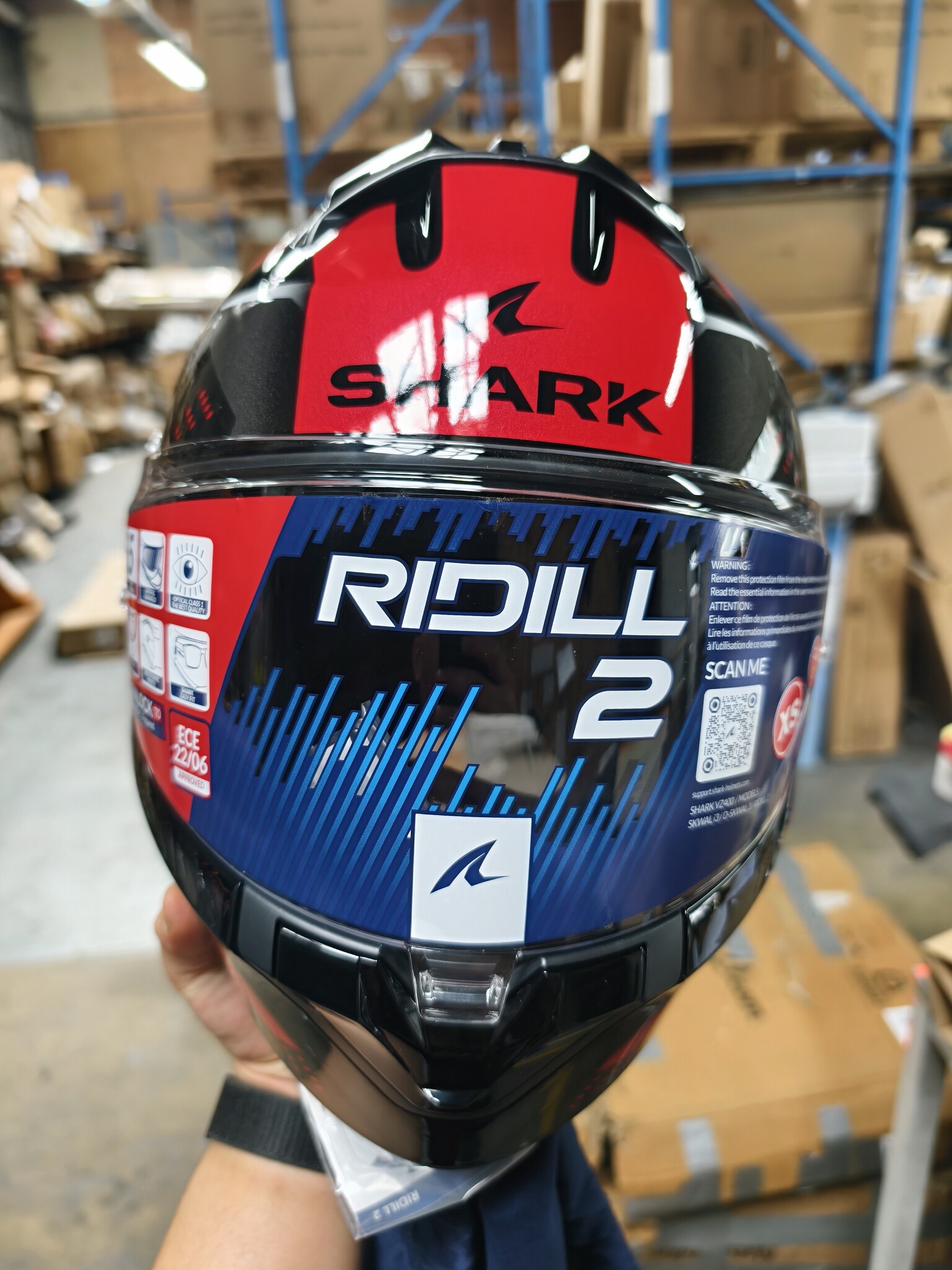 Integraalhelm Shark RIDILL 2 BERSEK Zwart/Rood KRA XS - 54% Korting