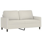 vidaXL Tweezitsbank 140 cm fluweel crèmekleurig