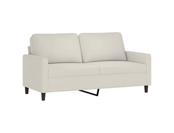 vidaXL Tweezitsbank 140 cm fluweel crèmekleurig