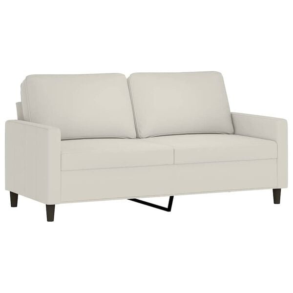 vidaXL Tweezitsbank 140 cm fluweel crèmekleurig