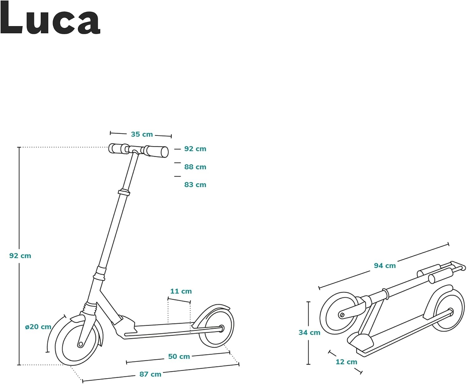 Lionelo Luca Opvouwbare Step - Verstelbaar - Tot 100 kg - Black Graphite