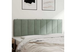 vidaXL Hoofdbordkussen Hanko 160 cm Fluweel Lichtgrijs - 47% Korting