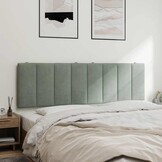 vidaXL Hoofdbordkussen "Hanko" 160 cm fluweel lichtgrijs