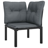 Loungeset met Kussens Poly Rattan Zwart/Grijs - 72% Korting!